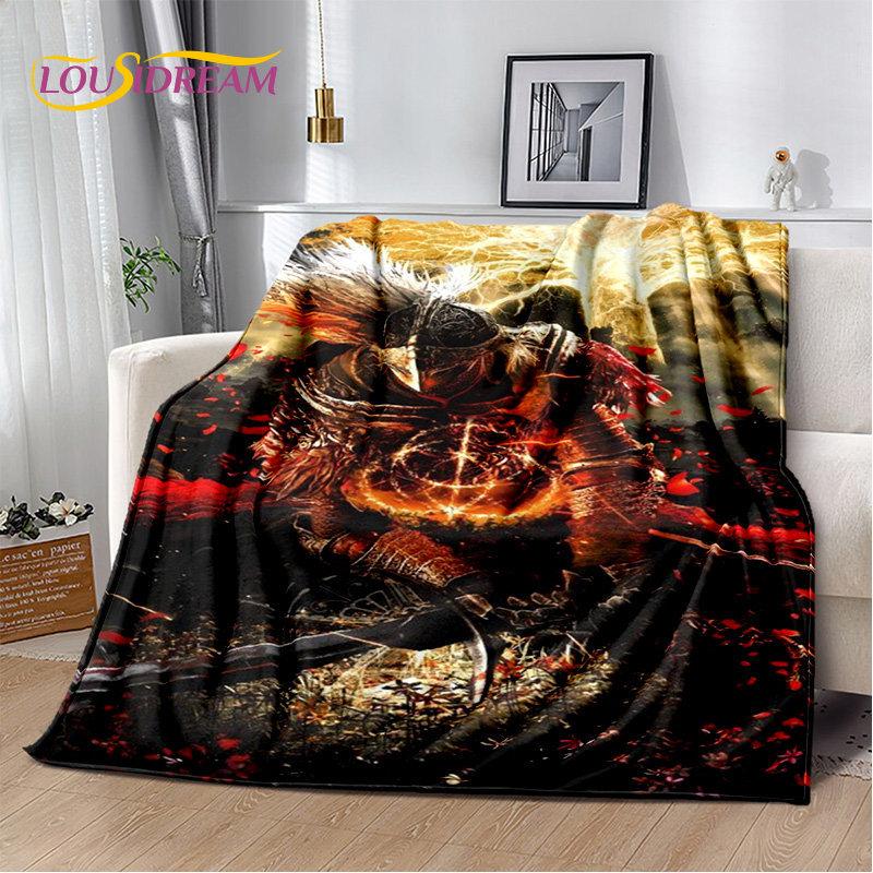 Elden Ring 3D Printed Game Gamer Soft Plush Blanket,Flannel Blanket Throw Blanket for Living Room Bedroom Bed Sofa Picnic Cover