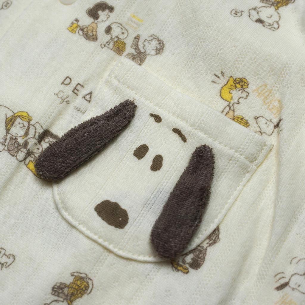 Takihyo Newborn Snoopy Baby Print Sizes Two-Way All-Over Design, Front-Opening Jacquard-Tie Dress/Coverall, Clothes, All-Over '51, 50-70