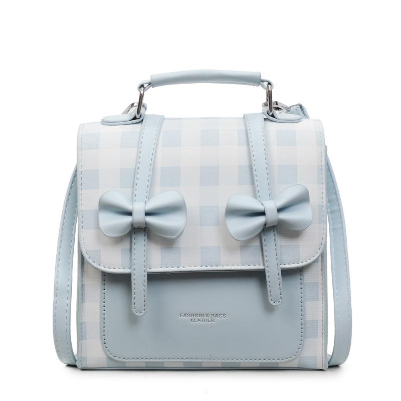 Solid color college style commuter backpack women's new trend bow portable shoulder backpack