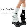 Asymmetric Knit Leg Warmers Lolita Style Wide Leg Warmers Star Pattern Leg Covers  Winter Season