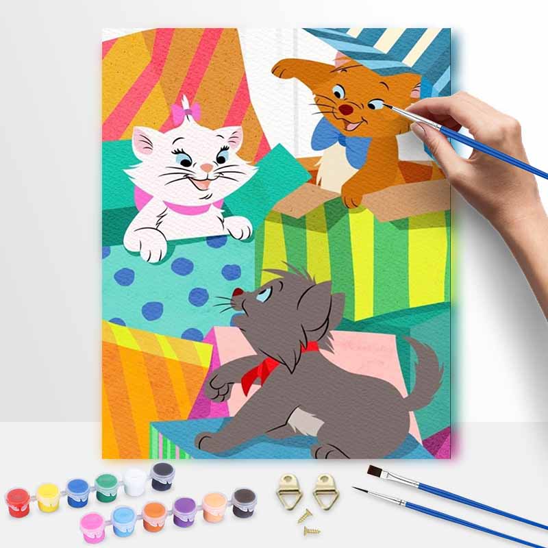 Disney digital oil painting Marie Toulouse Berlioz painting art handmade diy gift home decoration 20x30cm