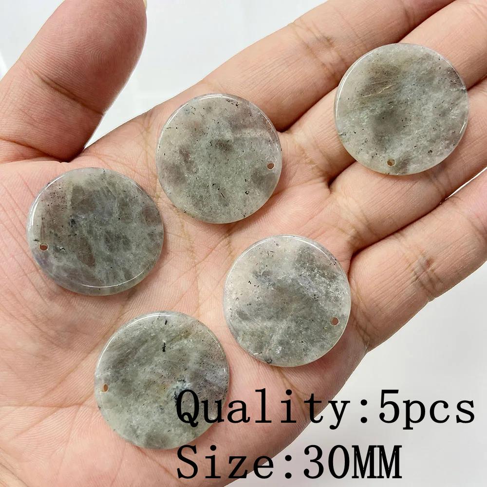 Natural Flash Labradorite Stone Charm Pendant Healing Semi-precious Stone Connector for Jewelry Making Necklace Accessories Gift