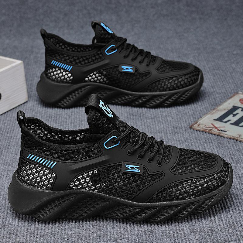 

Летняя мужская обувь новая дышащая сетчатая обувь мужская трендовая универсальная на толстой подошве спортивная обувь из мушиной вязки повседневная обувь 44
