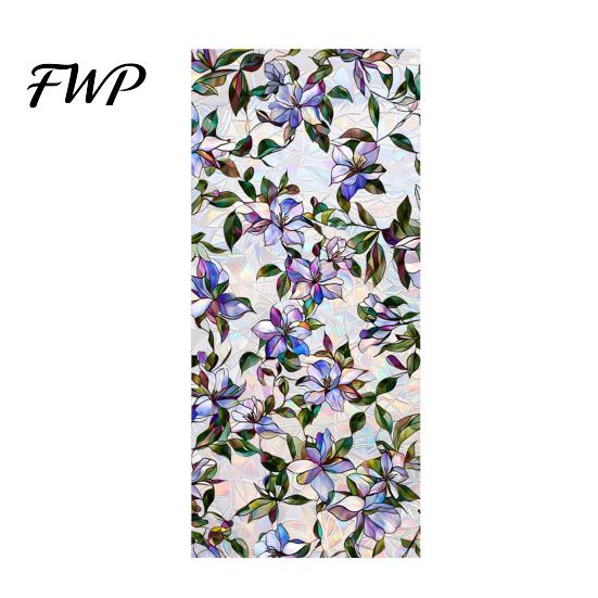 Stained Glass Effect Sticker Rainbow Window Privacy Film, Decorative Static Cling Stickers, Heat Control & UV Blocking Cling, Waterproof 100x45cm for