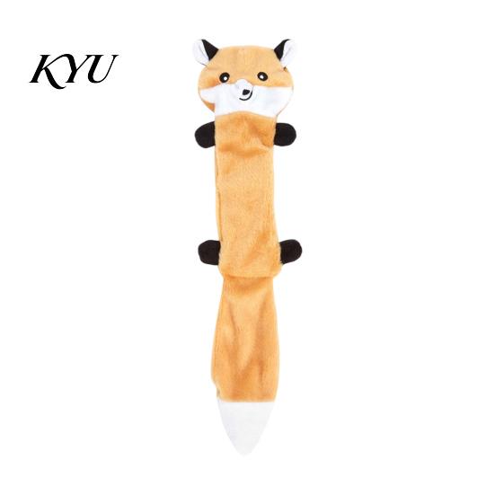 Portable Dog Toys for Travel Crinkle Animal Toy, Plush Squeaky Chew Fox Raccoon Safe Dogs Squirrel Puppy Teething Toy Small Medium And Large