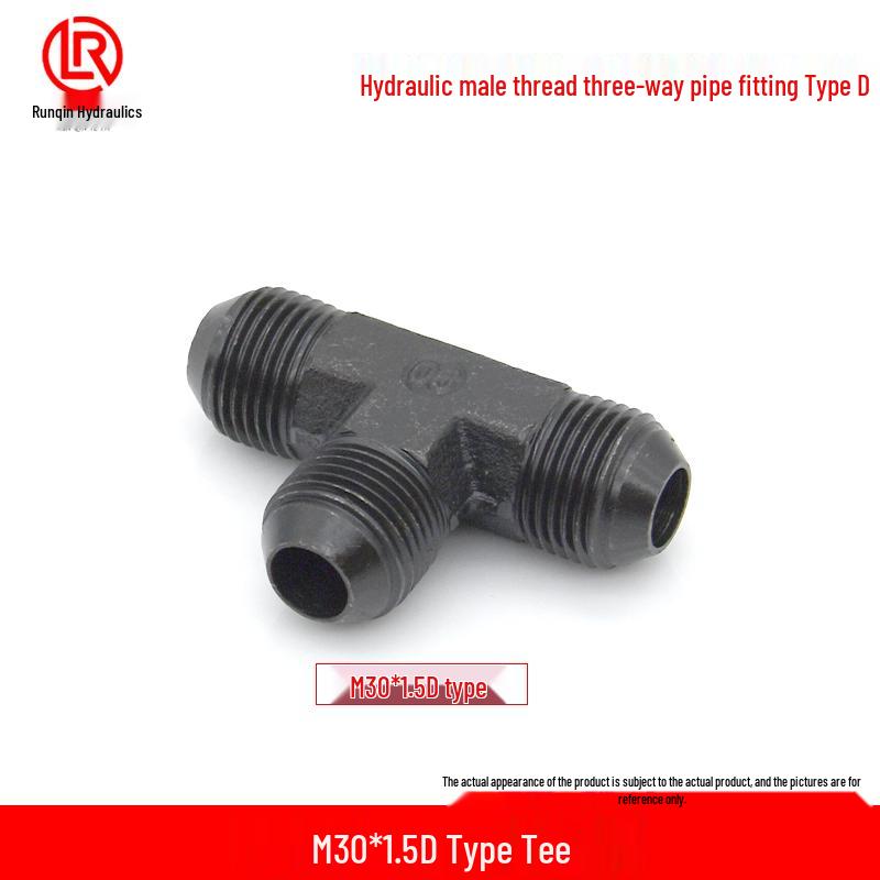 Trójnik hydrauliczny typu D, Rura olejowa wysokociśnieniowa, Gwint zewnętrzny M16/18/22/27/30, Stożek 74°