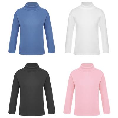 Kinder Mädchen Jungen Langarm T-shirt Warm Rollkragen Thermo Unterhemd Winter Casual Slim Fit Shirt Pullover Tops