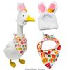 Lovely Rabbits Ear Hat and Scarf Set for Garden Gooses Statues Portable Easter Decoration Accessory for Lawn Gooses