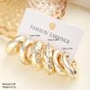 6pcs/Set European And American Classic Fashion C-Shaped Minimalist Earrings For Women's Daily Wear Gifts For Mothers Best Friend