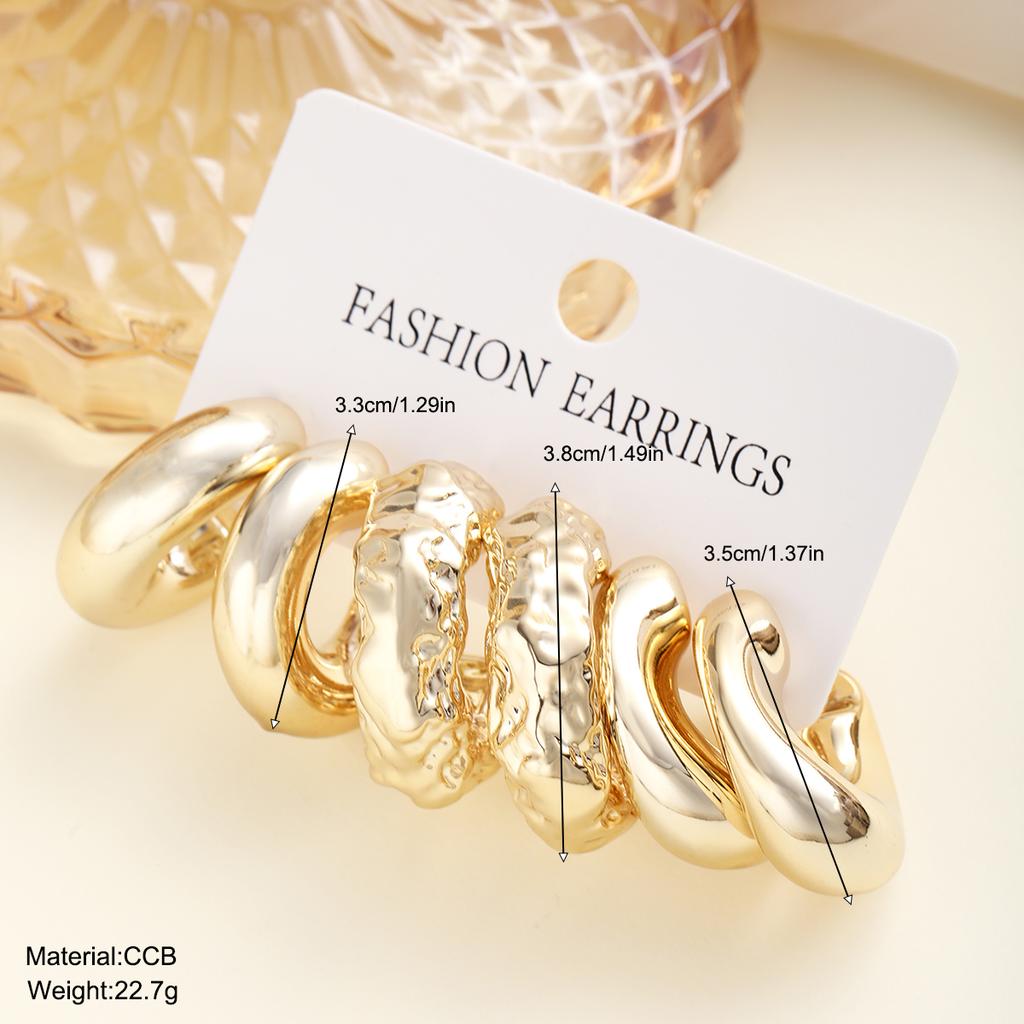 6pcs/Set European And American Classic Fashion C-Shaped Minimalist Earrings For Women's Daily Wear Gifts For Mothers Best Friend