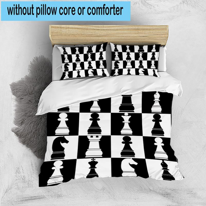 Chess Opening Strategy 3pcs Bedding,Including 1pc Duvet Cover And 2pcs Pillowcases Perfect for Christmas,Ideal for Bedroom, Dormitory
