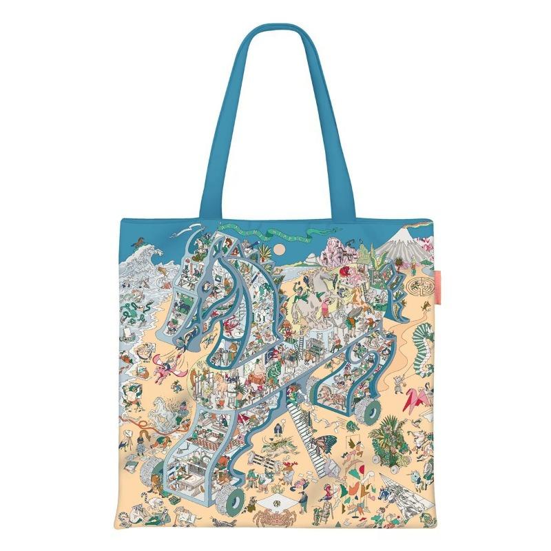 Printed Canvas Bag Women's Hand Bag Large Capacity Student Tutoring Shoulder Bag