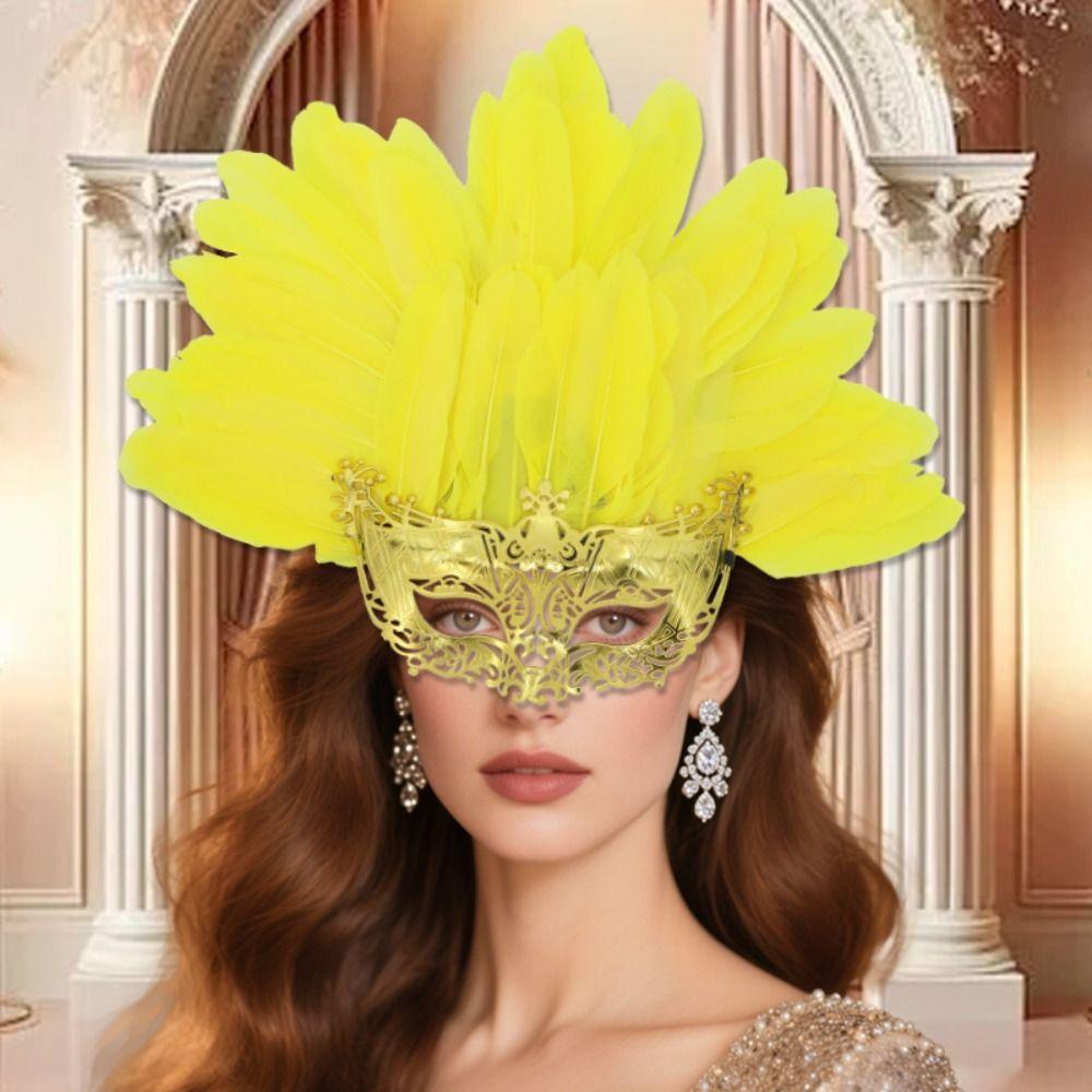 Personality Feather Masquerade Mask Novelty Cosplay Mask Carnival Headpiece  Easter Carnival Party