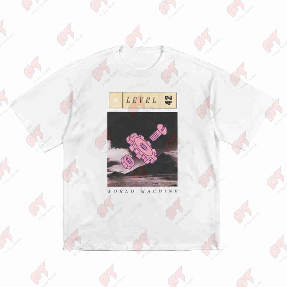 World Machine Album Level 42 Band Short Sleeve Tee 100% Cotton T-Shirt
