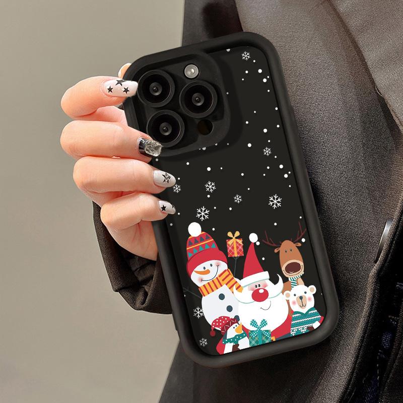 Christmas Phone Case for iPhone 11 13 12 14 15 16 Pro Max XR XS Samsung A15 A55 A05 Redmi 12 13C OPPO A16 A18 A60 Reno 11 Vivo Y17S Y12 Infinix Note