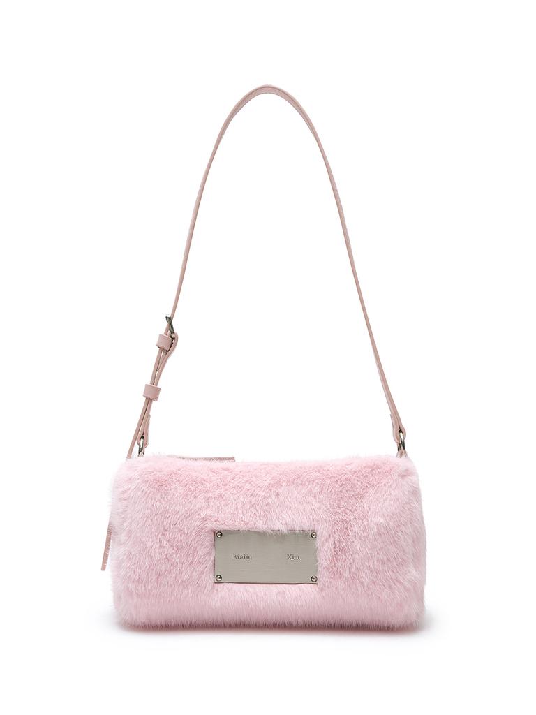 Matin Kim Soft Fur Mini Shoulder Bag In Pink