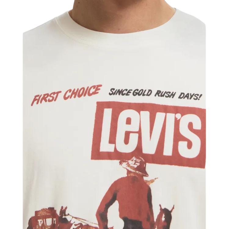 Levis Printed Loose Fit Crew Neck Short Sleeve T-Shirt Men Tops White 87373-0228