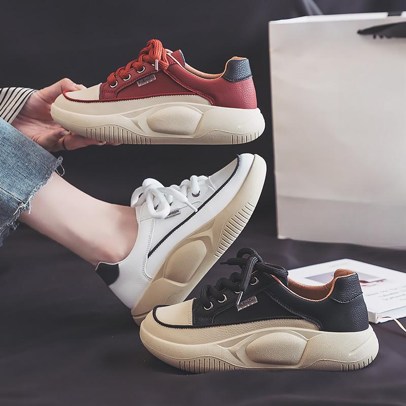 Platform White Shoes Women's Shoes Autumn and Winter New Lightweight Comfortable Rocking Shoes Student Sports Casual Shoes