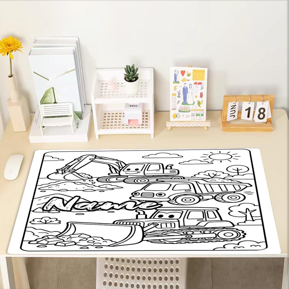 Custom Name excavator Theme Mouse Pad, Non Slip Rubber Base, Multifunctional Office & Home Decor, Perfect for Workspace Personalization.