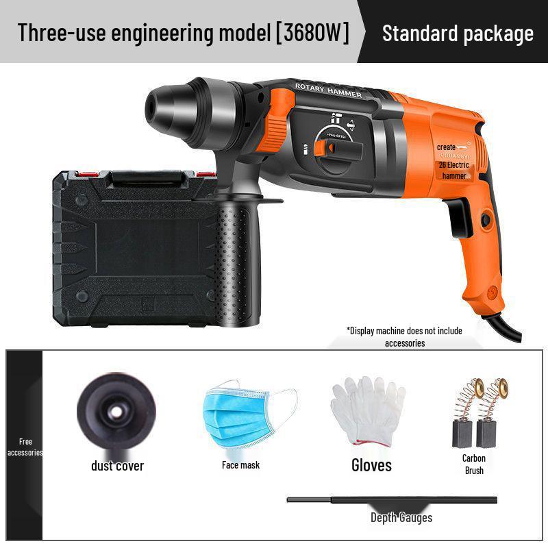 Compact High-Power Electric Impact Drill: Lightweight Dual-Use Hammer for Home & Industrial Use