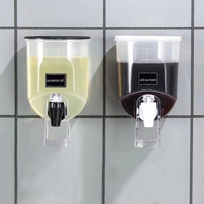 1/2 stuks Olieflessendispenser voor Keuken Wandmontage Transparante Plastic Condimentcontainer met Brede Mond Dop