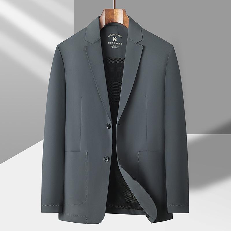 Costum fără călcare pentru bărbați, Costum nou elastic din nailon de primăvară și toamnă, Jachetă costum simplă casual pentru bărbați