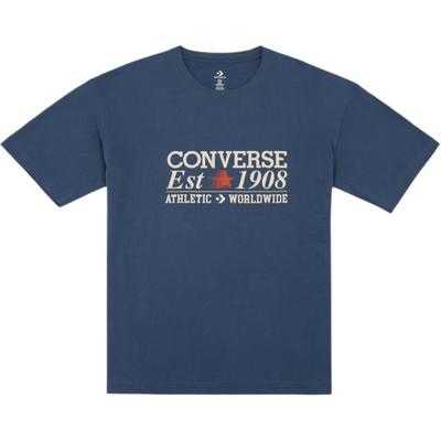 T Shirts Men's Dark Blue Crew Neck Moderate Straight Fit MCH687-UFL