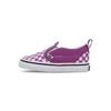 KIDS Slip-On V Toddler Color Theory Checkerboard Purple White