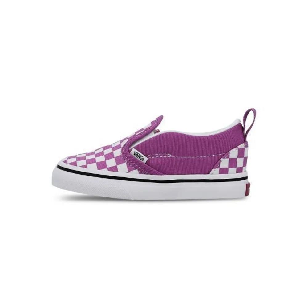 Vans KIDS Slip-On V Toddler Color Theory Checkerboard Purple White 02 140