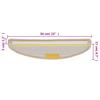 Stair Treads 15 pcs. 56 x 17 x 3 cm Cream Semi Round