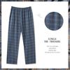 Men's Plus Size Long-Sleeve Plaid Cotton Pajamas for Spring & Autumn, Suitable for Outdoor Wear.