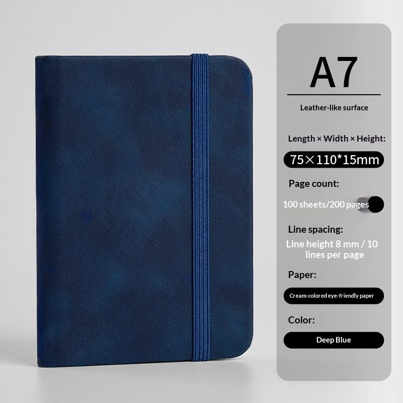 Pocket Journal Mini PU Leather Notebook 100 Sheets with Elastic Band for Teenager Diary Recording