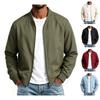 Men's Baseball Collar Jacket Casual Loose Fit Sports Outerwear for Spring and Fall