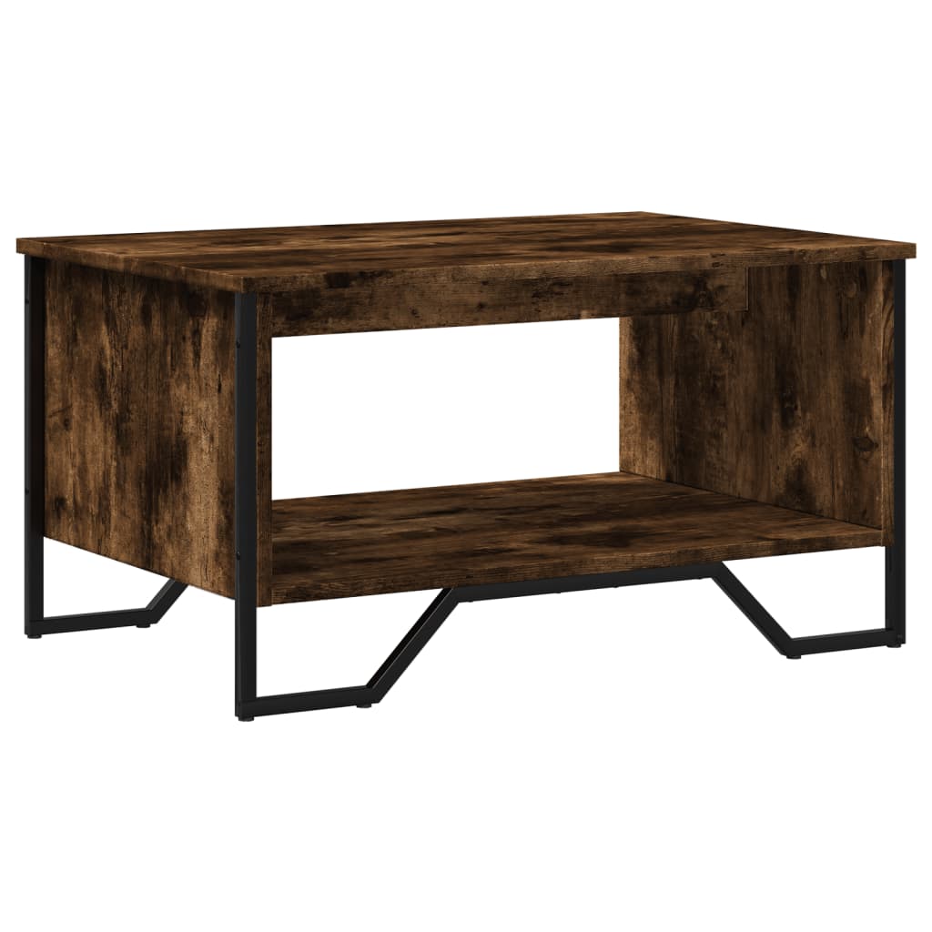 Coffee Table Smoked Oak 75x51x40 Cm Wood Based Material