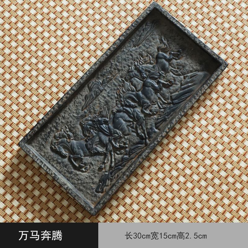 Ceramic Dry Brewed Tea Tray Kung Fu Tea Set Accessories Water Storage Square Circular Large Lacquer Tea Table Pot-bearing