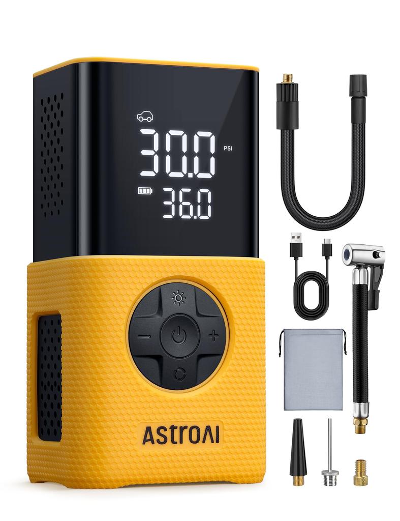 AstroAI L7S Electric Air New for for Motorcycles and Compatible with and LED and Strobe Smart Portable and Includes Storage Bag and Japanese