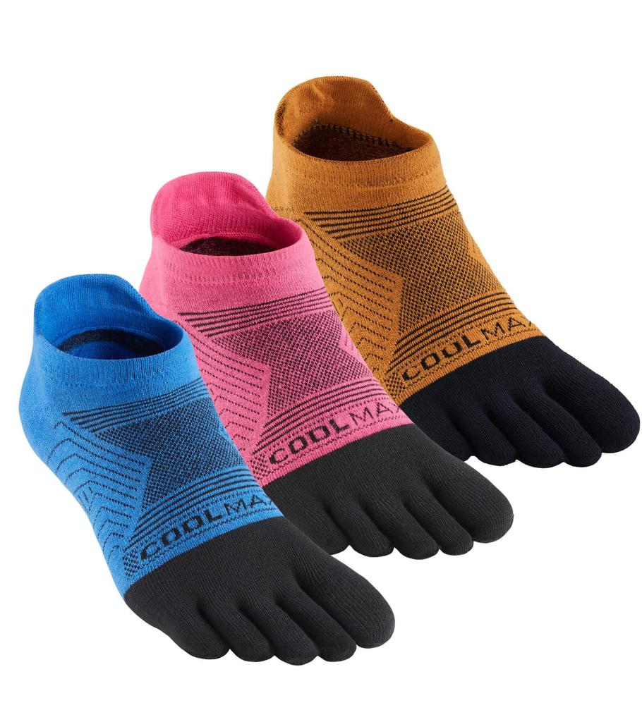 WIOIW Men's Coolmax Five-Toe Socks, Sports Socks for Running, Durable, 3-Pair Set