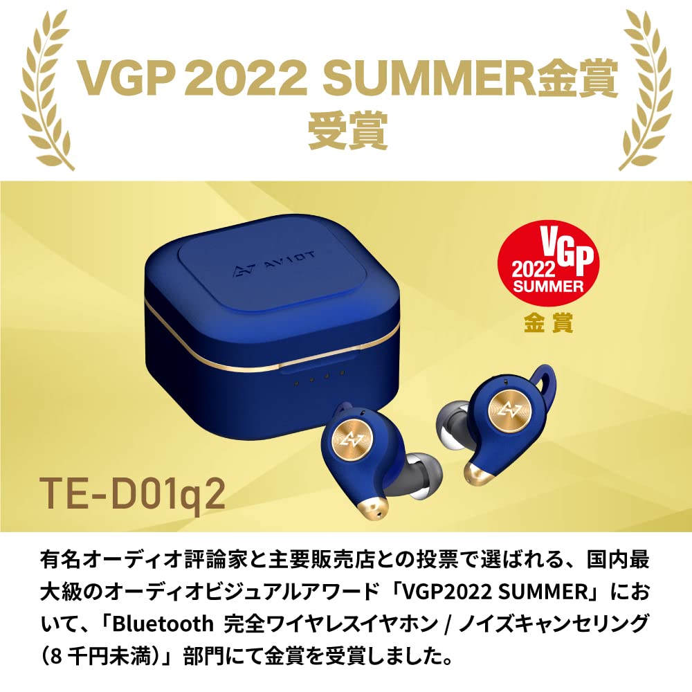 AVIOT TE-D01q2 True Wireless Earbuds Noise Cancelling Bluetooth 5.2 Microphone IPX4 Red Spinel