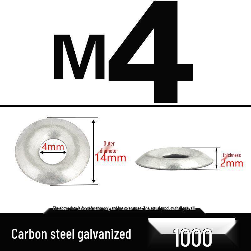 Galvanized Bowl-Shaped Fish Eye Washer for Self-Tapping and Drywall Screws (M4/M5/M6)