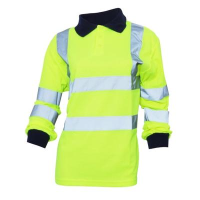 Ladies/Womens Hi-Vis Long Sleeve Polo Shirt