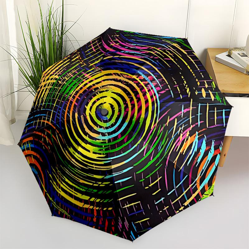 

1pc Colorful Spiral Automatic Open/Close Folding Umbrella - Compact 8-Rib Design, Daily Use, Perfect Gift for Friends & Family yy260327095