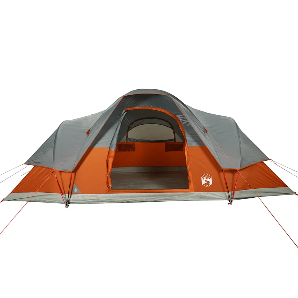 Dome Family Tent for 9 Persons Orange Waterproof