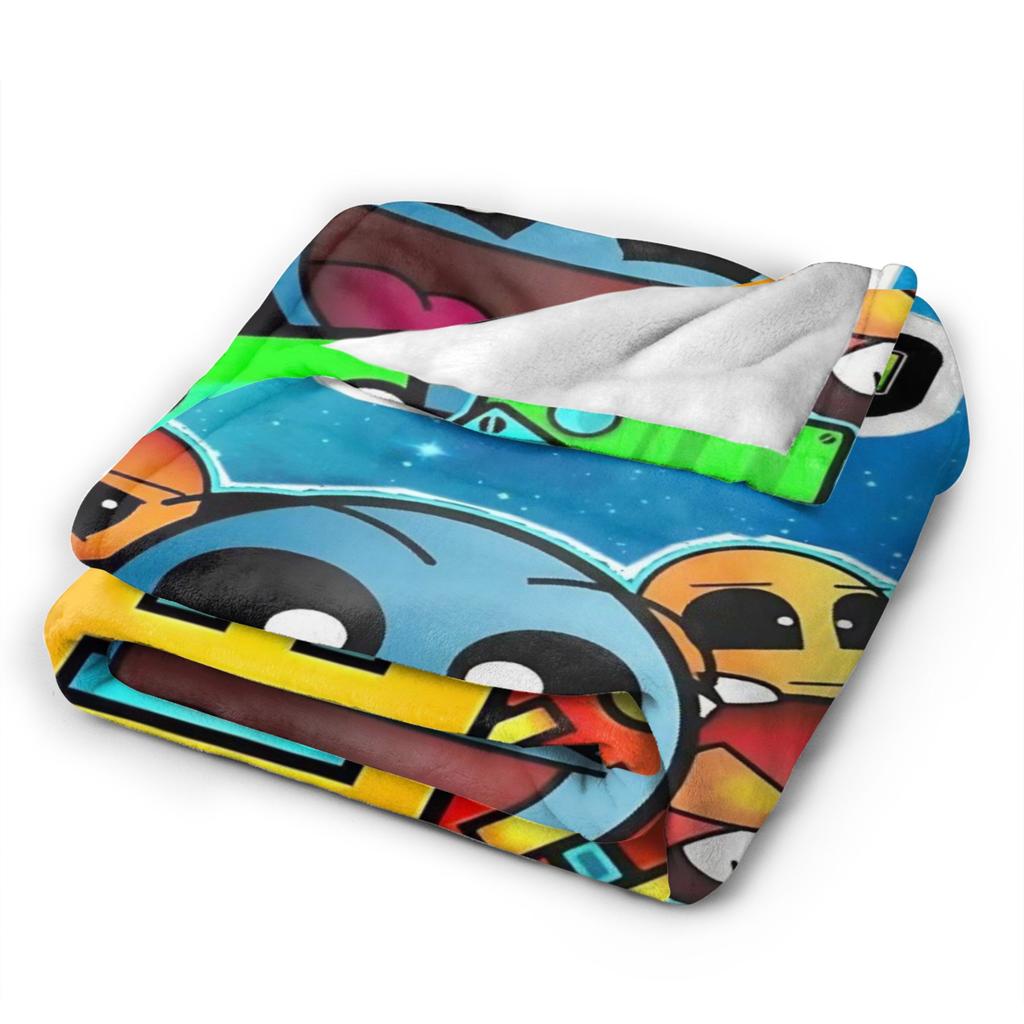 Coperta Rilassante Geometry Dash Giochi Stuff Decorazione per la Casa Plaid e Coperte Velluto Ultra-Morbido per Auto