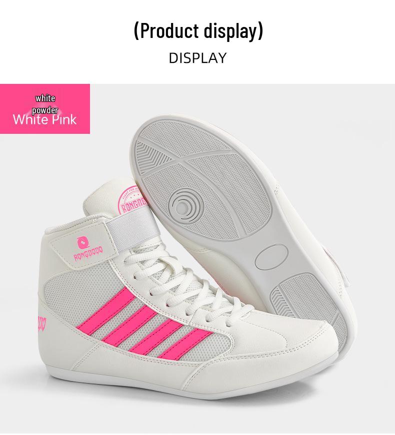 Unisex High-Top Boxing and Sanda Training Shoes, Indoor/Outdoor MMA and Wrestling Shoes for Adults and Children.