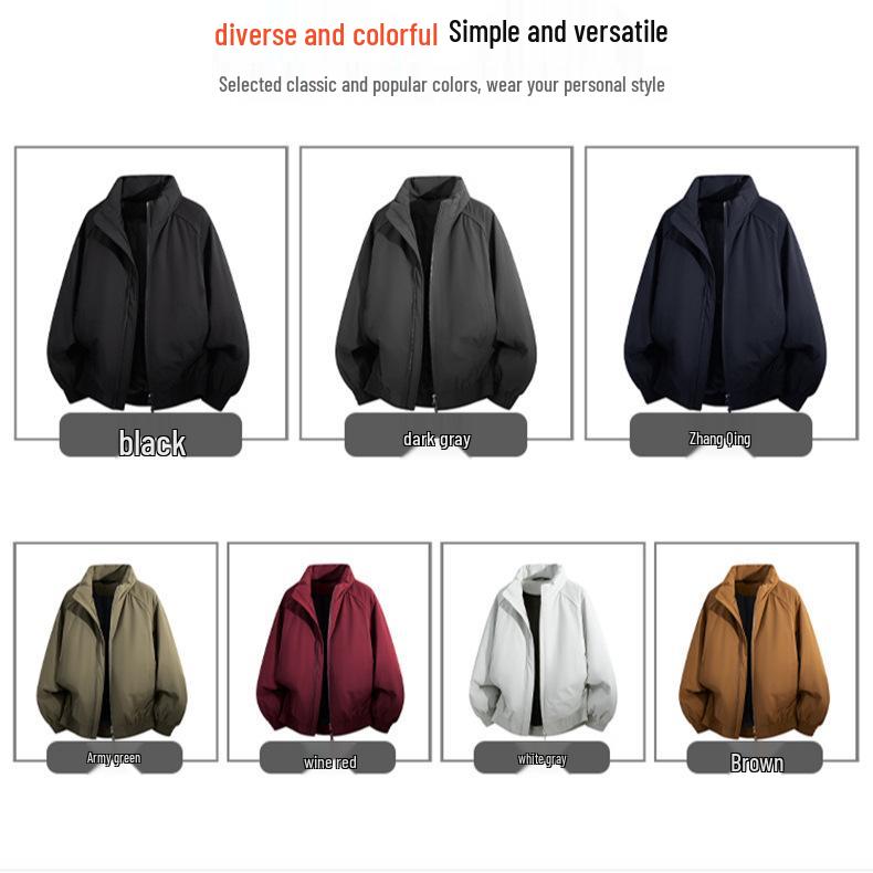Hot Trendy Men's Winter Cotton Stand Collar Jacket - Casual Loose Fit Warm Outerwear for Couples