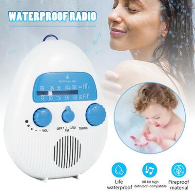 Shower Radio Adjustable Volume Long Standby Life Shocking Sound Waterproof Speaker Battery Powered