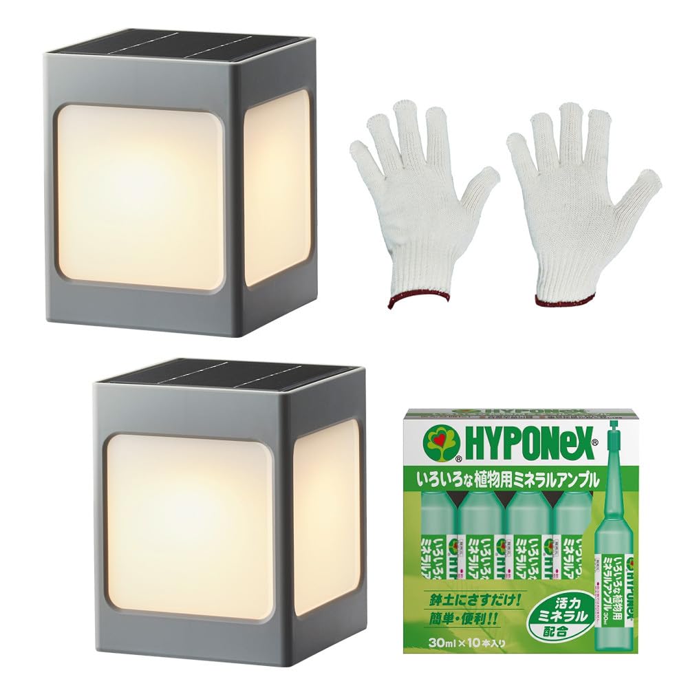 

Takasho Solar Garden Light, Road Light, LGS-LH01P, Mineral Ampoule, Work Gloves, SUNCHARGE, Hikari Innovation Set