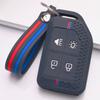 Silicone Car Keychain Strap for Volvo Truck New FM FH FH16 Honeycomb Texture Racing Stripe Anti Lost Key Ring Holder Anti Scratch Non Slip Grip