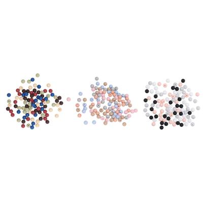 100pcs 9mm Silicone Beads DIY Round Multiple Colors Silicone Loose Beads for Necklaces Baby Toys