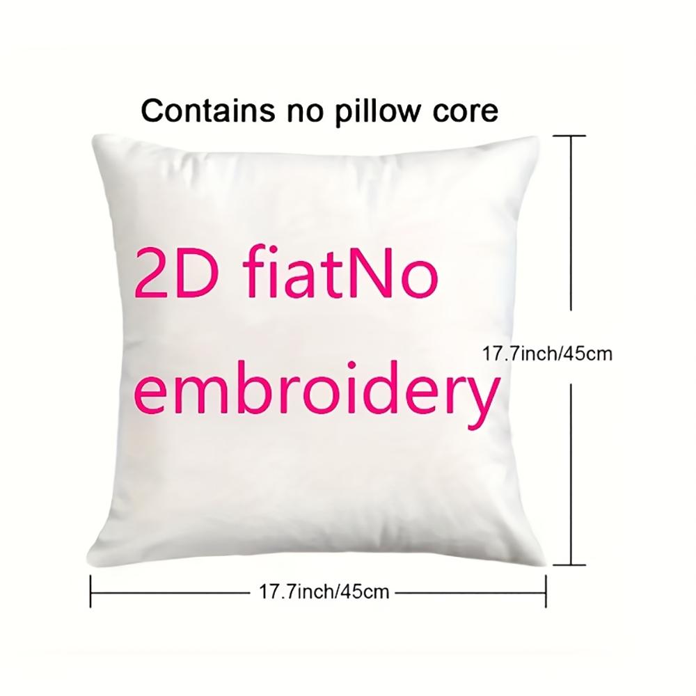 2D Flat- Retro Beetle Print Linen Throw Pillow Cover Decorative Cushion Case for Sofa Couch Bed Living Room